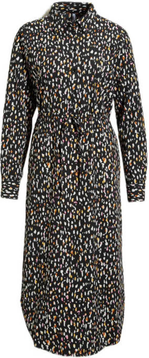 JDY blousejurk JDYSORO met all over print zwart/wit/geel