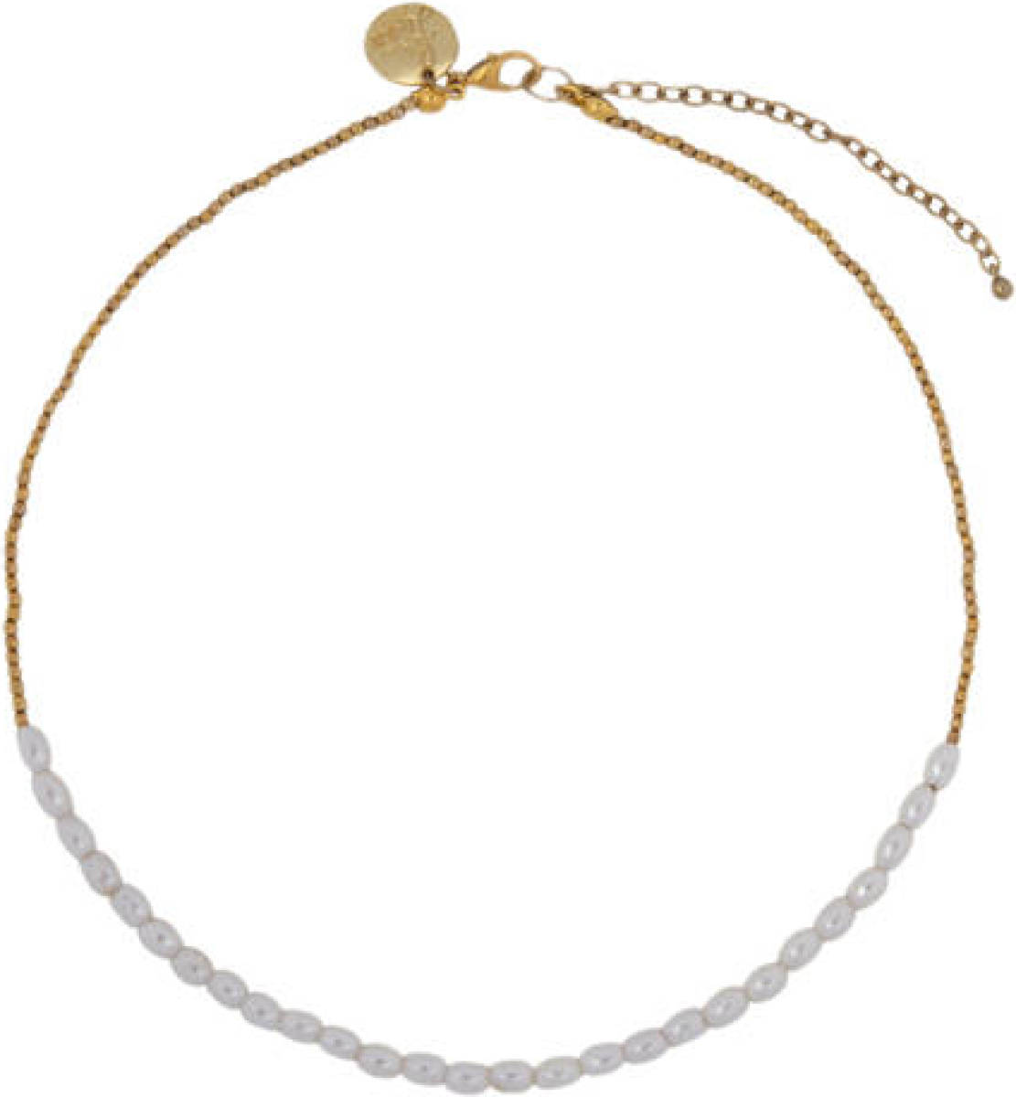 Life of Bulu kralenketting goudkleurig/parelmoer