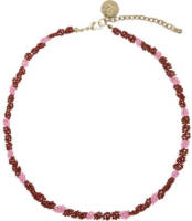 Life of Bulu bloemenketting donkerrood/roze