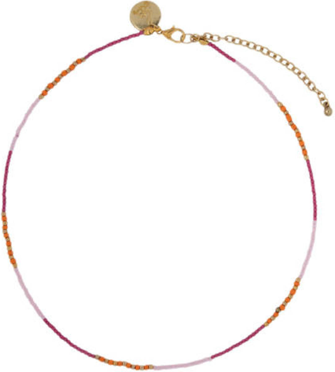 Life of Bulu kralenketting wit/fuchsia/oranje