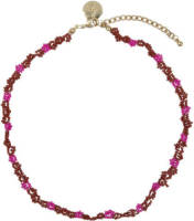 Life of Bulu bloemenketting donkerrood/fuchsia