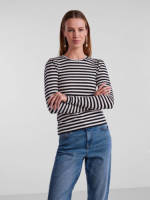 PIECES gestreepte top PCRUKA zwart/wit