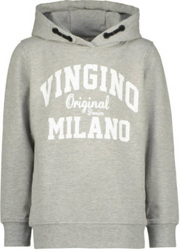 Vingino hoodie met logo grijs melange