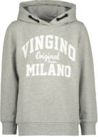 Vingino hoodie met logo grijs melange