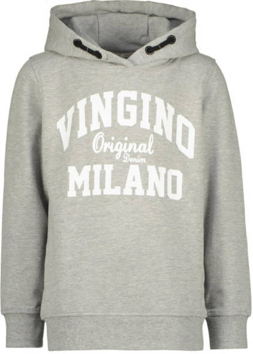Vingino hoodie met logo grijs melange