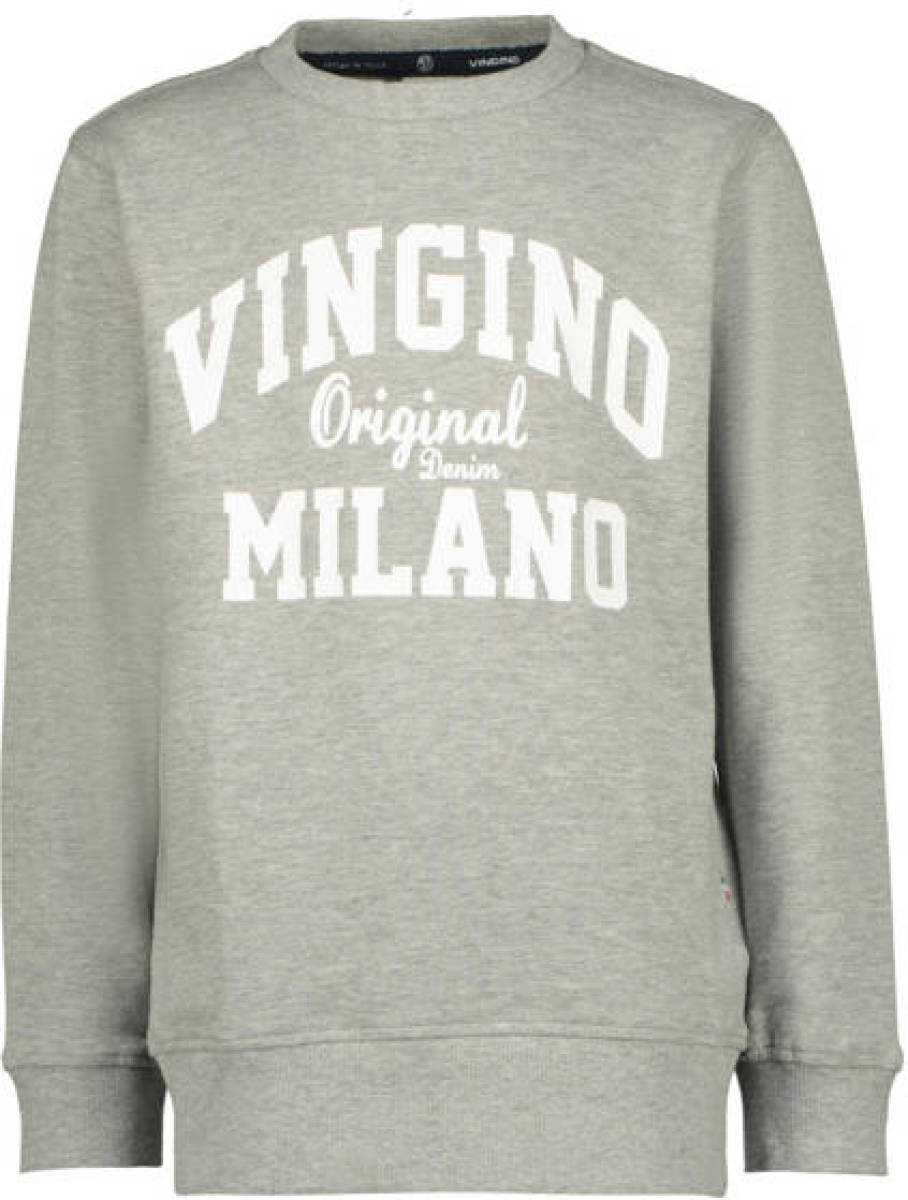 Vingino sweater met logo grijs melange