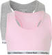 Calvin klein UNDERWEAR bh top - set van 2 roze/grijs melange