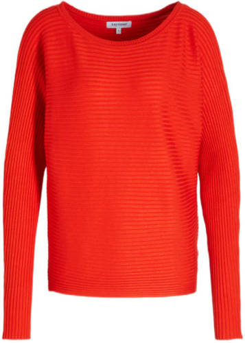 anytime trui met vleermuismouwen rood