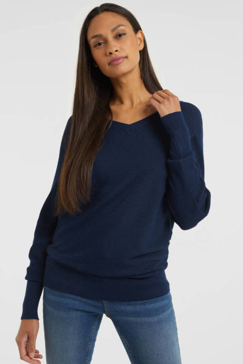 Imagine Trui met vleermuismouwen donkerblauw