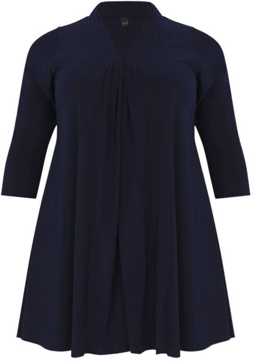 Yoek tuniek van travelstof donkerblauw