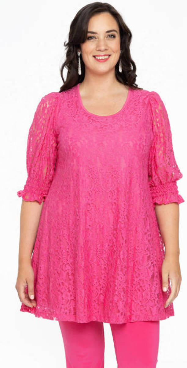 Yoek tuniek met kant roze