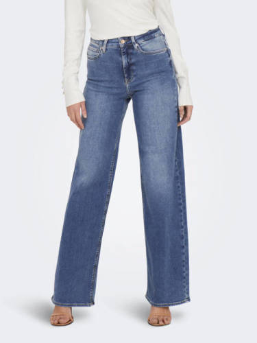 Only high waist wide leg jeans blauw