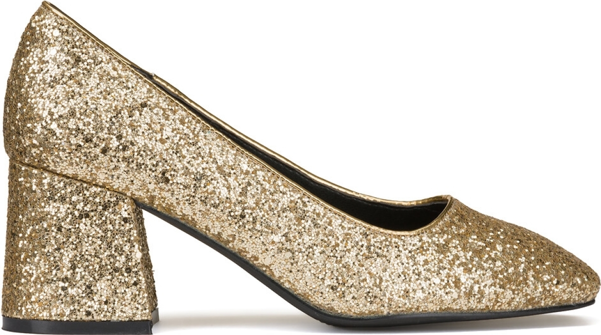 La Redoute Collections Pumps met pailletten, brede hak