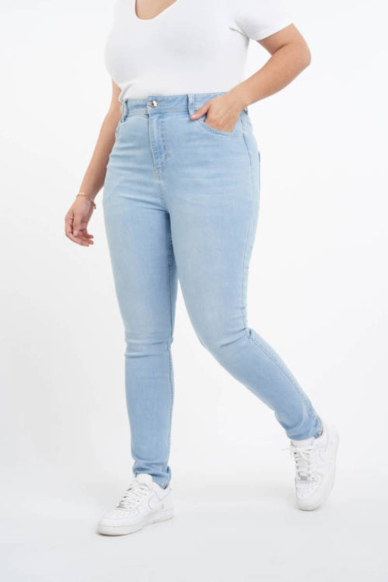 MS Mode high waist skinny jeans CHERRY light denim
