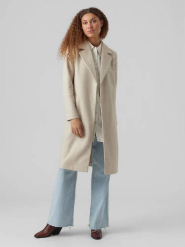 VERO MODA coat VMFORTUNEAYA met ceintuur beige