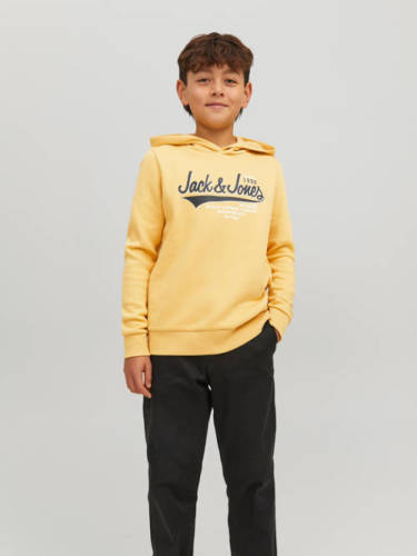 Jack & Jones JUNIOR hoodie JJELOGO met logo lichtgeel