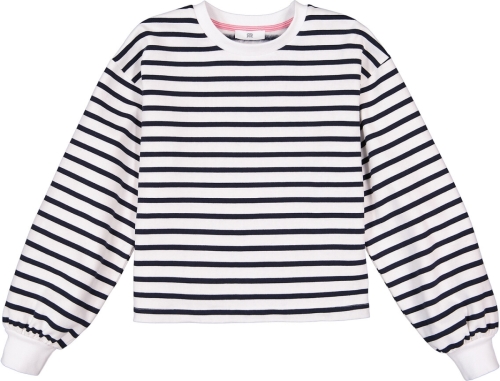 La Redoute Collections Gestreepte sweater met ronde hals, in molton, 10-18 jaar