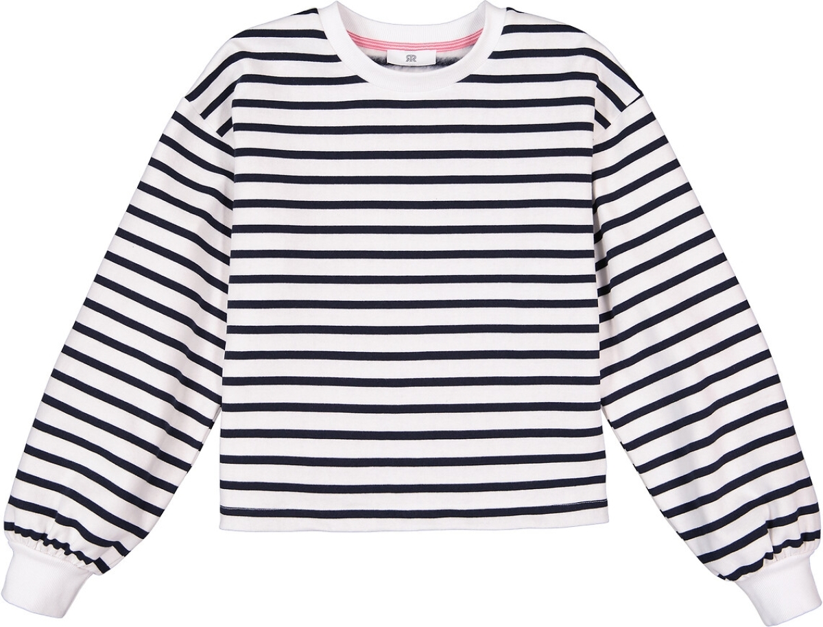 La Redoute Collections Gestreepte sweater met ronde hals, in molton, 10-18 jaar