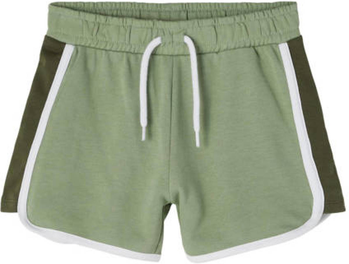 NAME IT KIDS regular fit sweatshort NKFDOJA groen/zwart