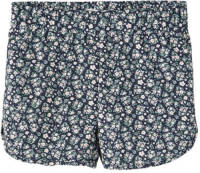 NAME IT KIDS gebloemde regular fit short NKFVINAYA van gerecycled polyester donkerblauw