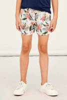 NAME IT KIDS regular fit short NKFVINAYA van gerecycled polyester wit/groen/roze