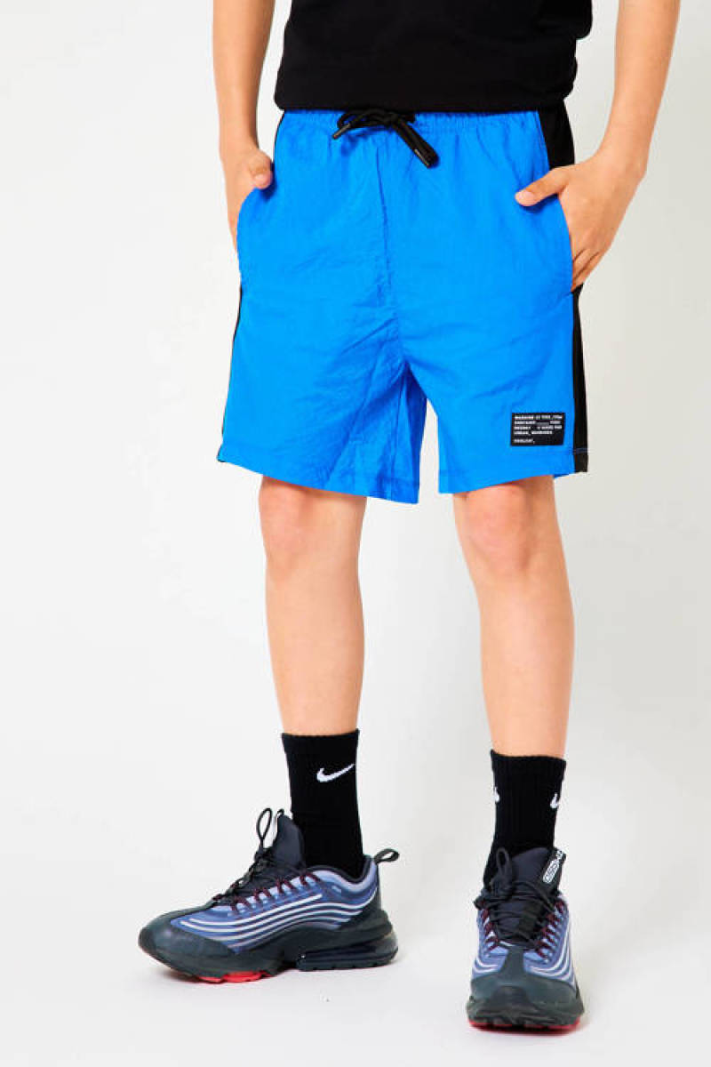CoolCat Junior regular fit bermuda Nylson CB met tekst kobaltblauw