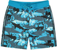 Orange Stars regular fit sweatshort met camouflageprint blauw
