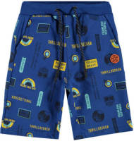 Orange Stars regular fit sweatshort met all over print blauw