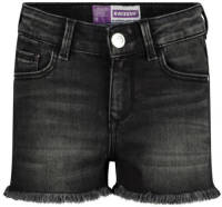 Raizzed high waist denim short Louisiana dark grey stone