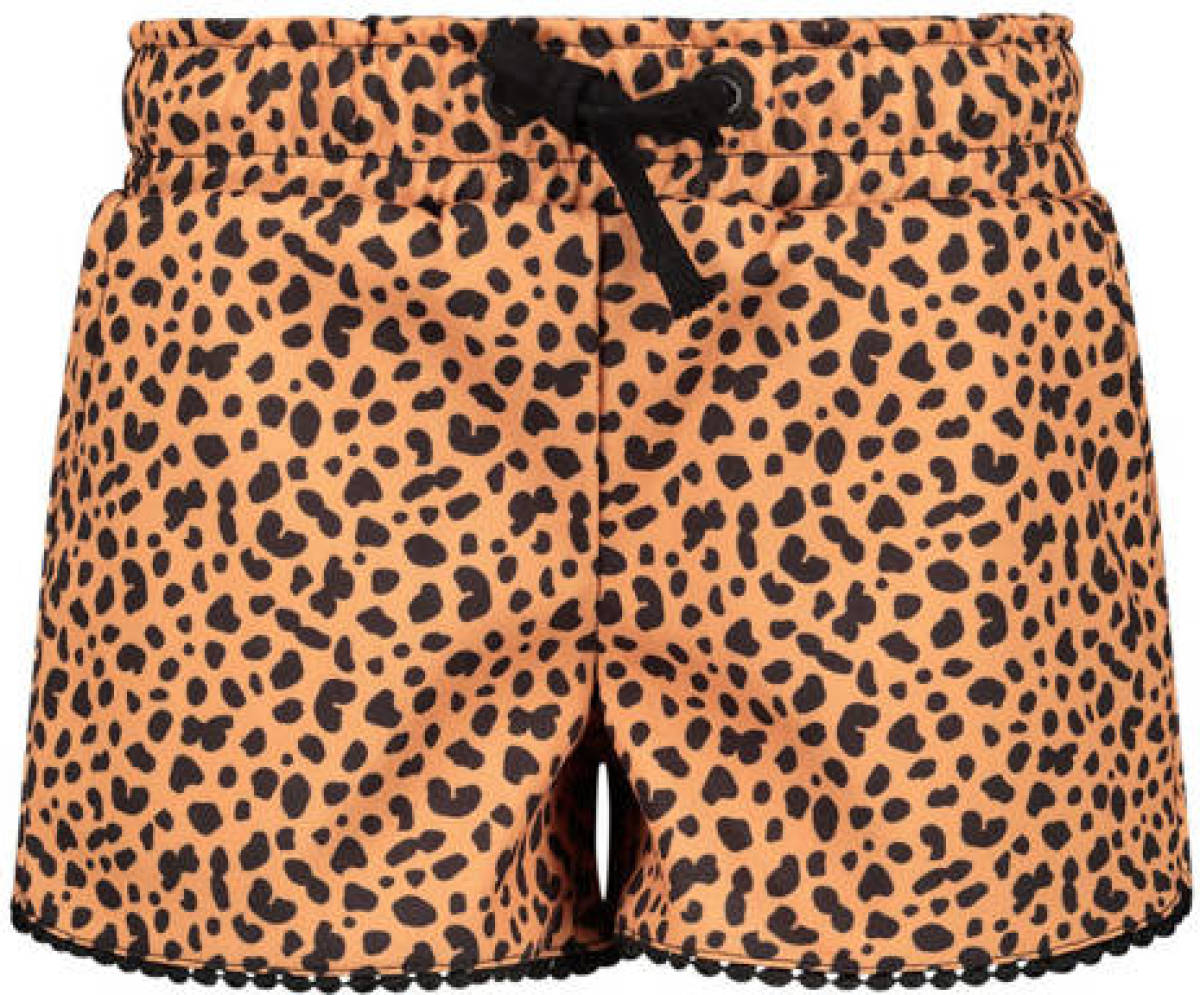 Me & My Monkey short met all over print oranje/zwart