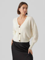 VERO MODA grofgebreid vest VMLEA crème