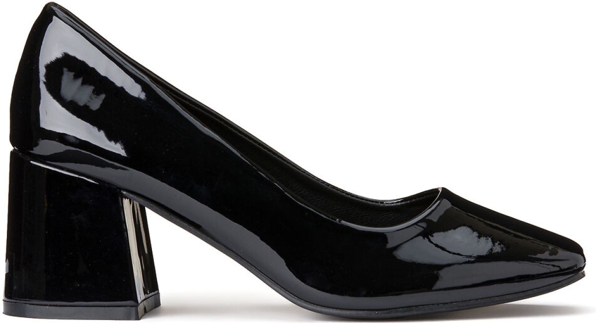 La Redoute Collections Gelakte pumps met brede hak