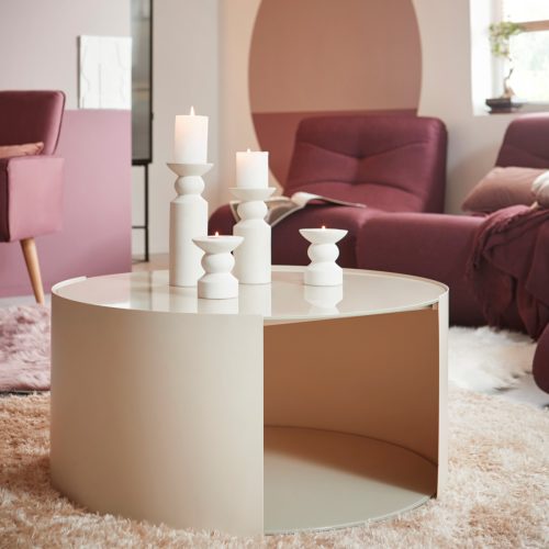 LeGer Home by Lena Gercke Salontafel Ivy rond, 0,6 cm dik tafelblad, open vak