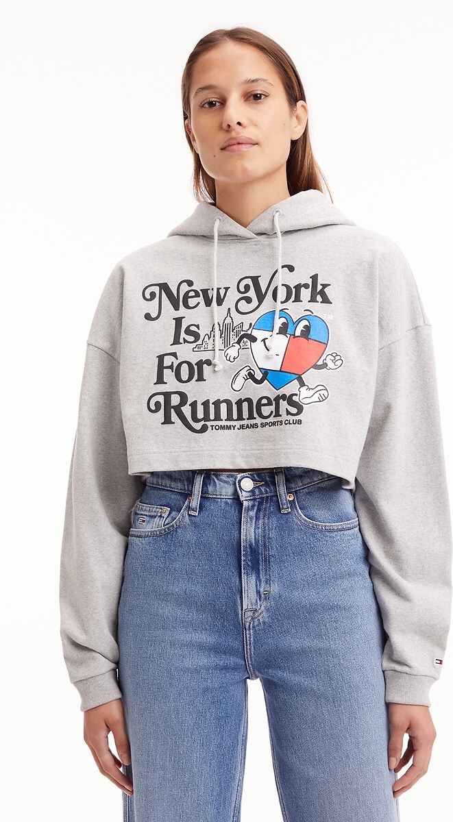 Tommy Jeans Cropped hoodie, motief vooraan