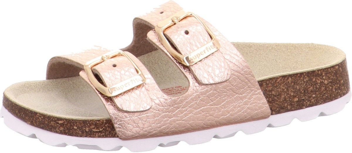 Superfit Slippers Voetbedsandalen met contrastkleurige gespriempjes voor het aanpassen