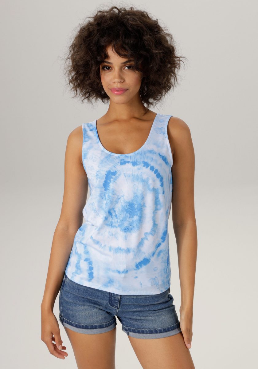 Aniston CASUAL Tanktop met harmonieuze batikprint