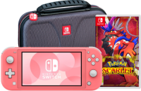 Nintendo Switch Lite Koraal + Pokémon Scarlet + Bigben Beschermtas