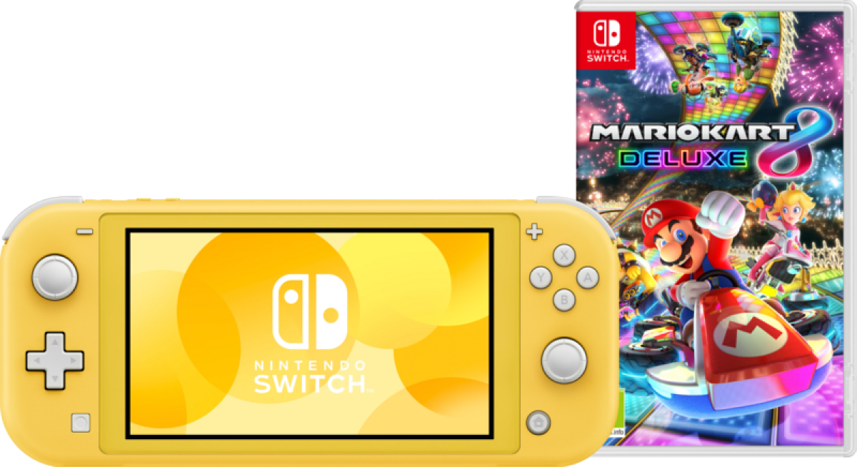 Nintendo Switch Lite Geel + Mario Kart 8 Deluxe Switch