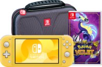 Nintendo Switch Lite Geel + Pokémon Violet + Bigben Beschermtas