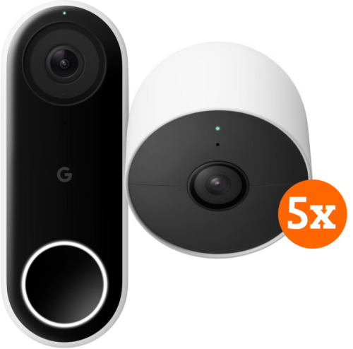 Google Nest Hello Doorbell + Google Nest Cam 5-pack