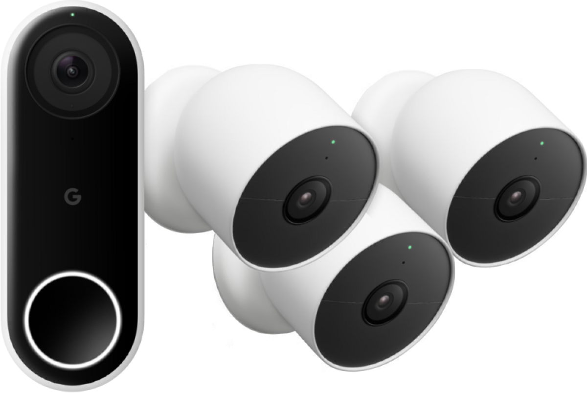Google Nest Hello Doorbell + Google Nest Cam 3-pack