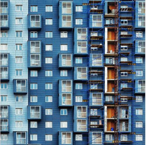 Goossens Schilderij City Blue, 74 x 74 cm