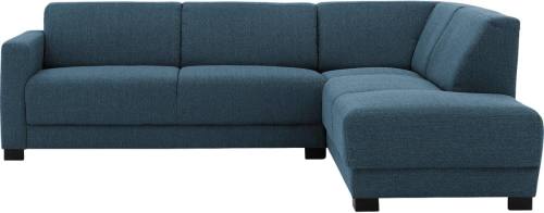 Goossens Zitmeubel My Style blauw, stof, 2,5-zits, stijlvol landelijk met chaise longue rechts