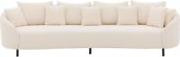 Goossens Bank Ragnar wit, stof, 4-zits, modern design