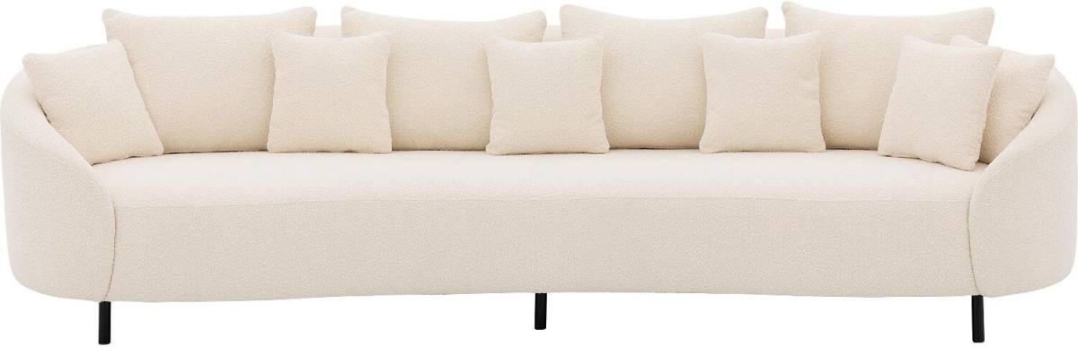 Goossens Bank Ragnar wit, stof, 4-zits, modern design