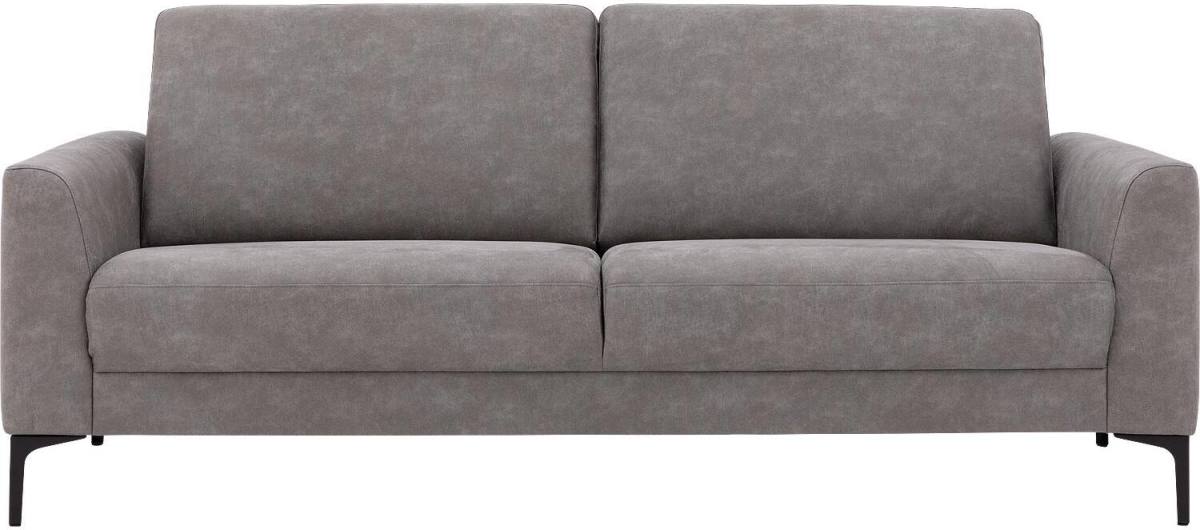 Goossens Bank Dallas grijs, micro leer, 3,5-zits, modern design