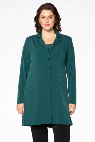 Yoek blazer van travelstof DOLCE donkergroen