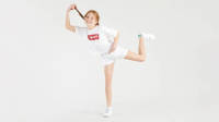 Levi's Kids Girlfriend loose fit jeans short white001