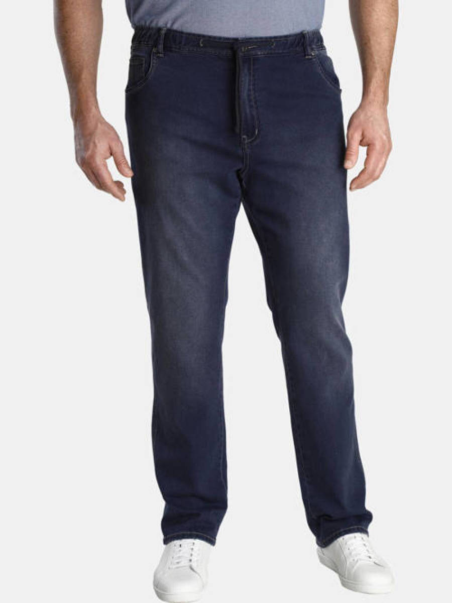 Charles Colby loose fit jeans Baron KEYLAN Plus Size donkerblauw