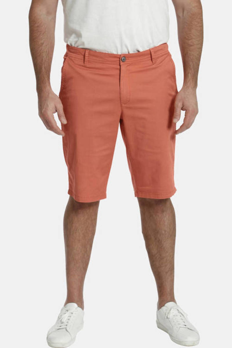 Charles Colby loose fit chino short Baron Aiden Plus Size brique